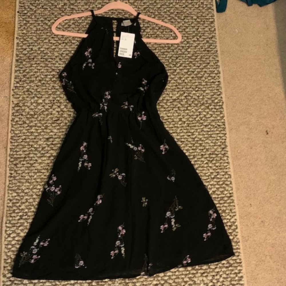 Black Purple Floral Dress